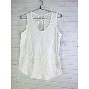 Old Navy White Sleeveless Shirt Blouse Top Relaxed Keyhole Back Womens Size M